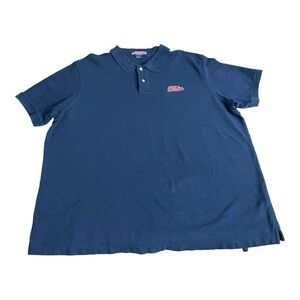 Vineyard Vines Men’s XXL Navy Ole Miss Polo Shirt 100% Cotton Whale Logo